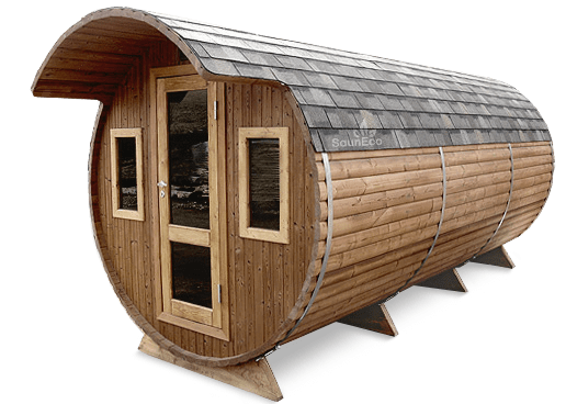 Three room barrel sauna from Sauneco