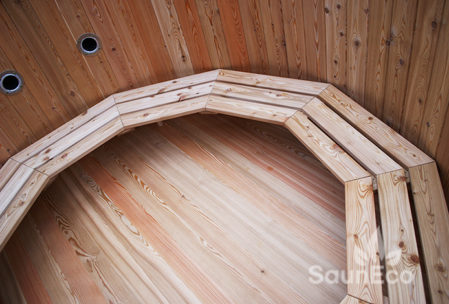 Large wooden hot tub from Sauneco