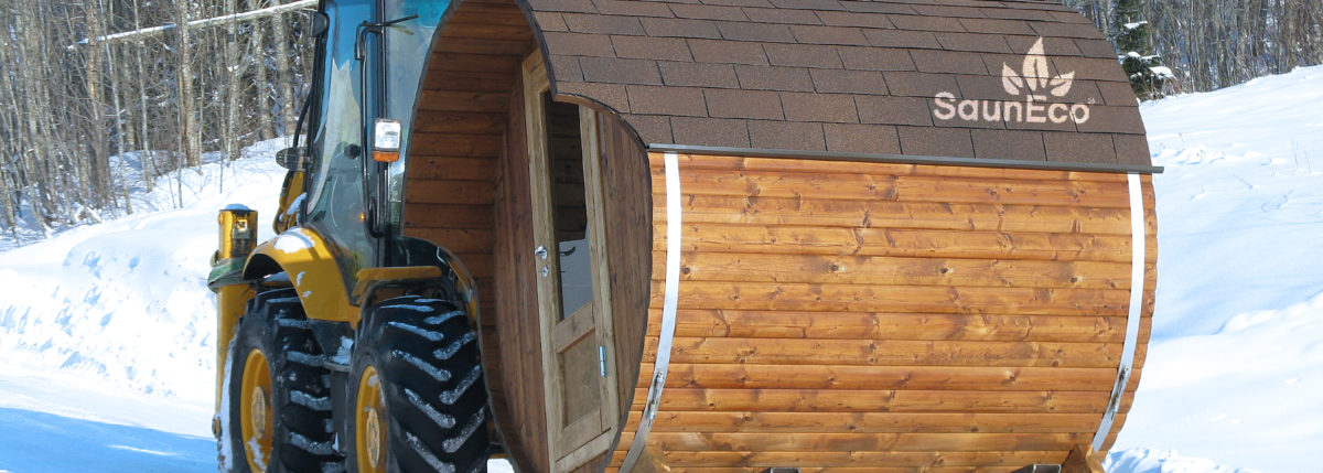 Wooden Barrel Sauna T20H from Sauneco