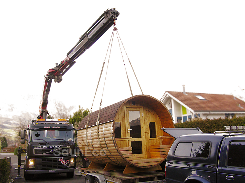 Two Room Barrel Sauna from Sauneco